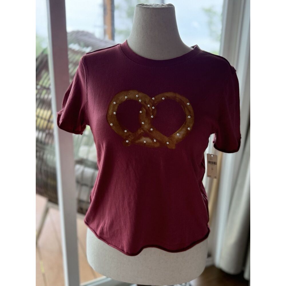 Anthropologie Maeve Graphic Pretzel Tshirt NWT